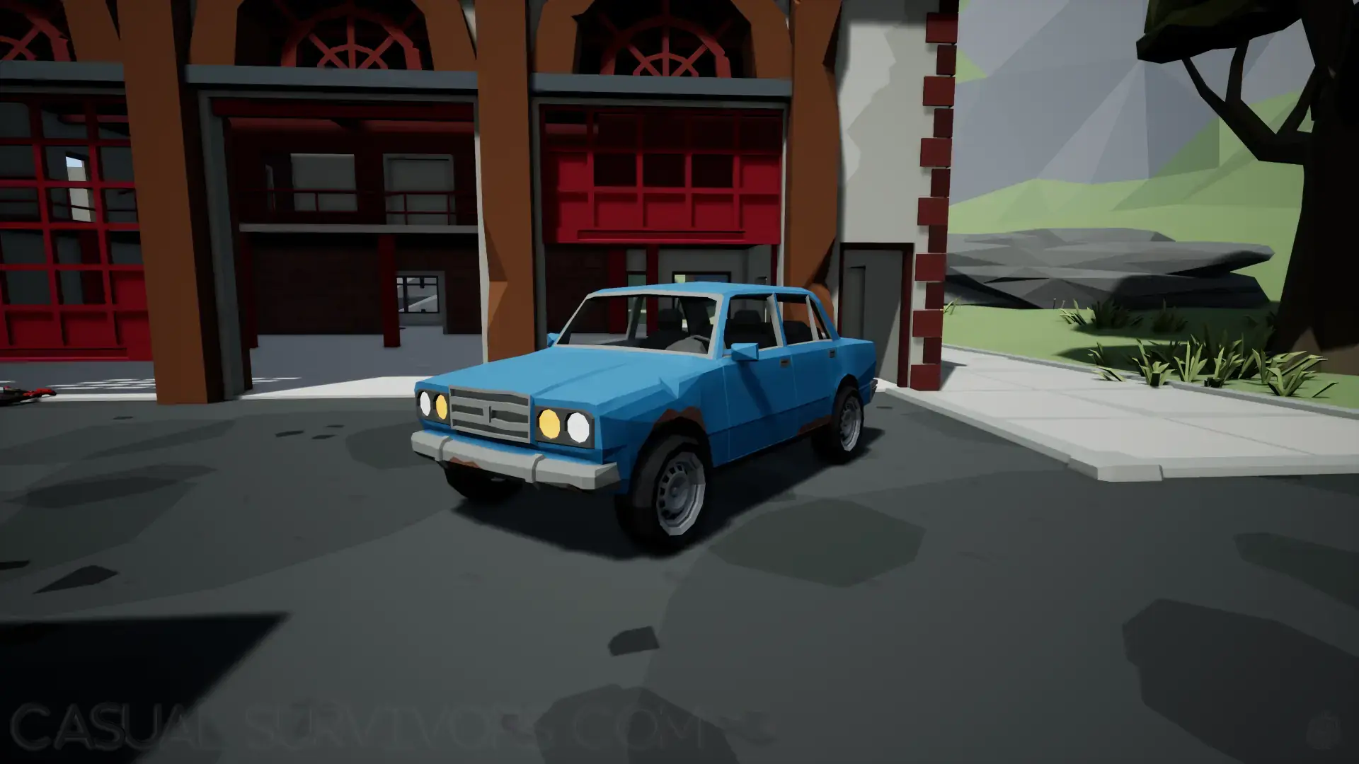 Deadpoly Blue Sedan